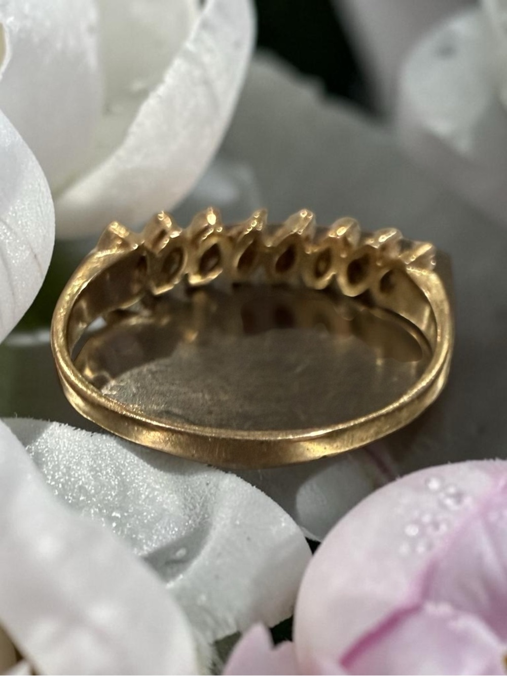 Vintage 14K Yellow Gold CZ Anniversary Band Ring Size 9 2.401g Repair - Picture 4 of 7